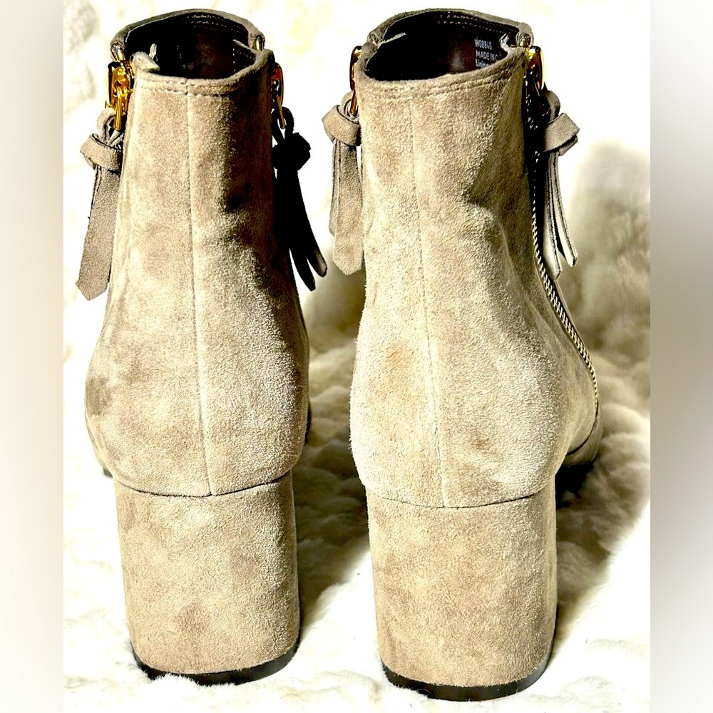 Cole Hahn Saylor Grand Taupe Tan chunky zipper ankle Booties size 7B - Picture 10 of 11